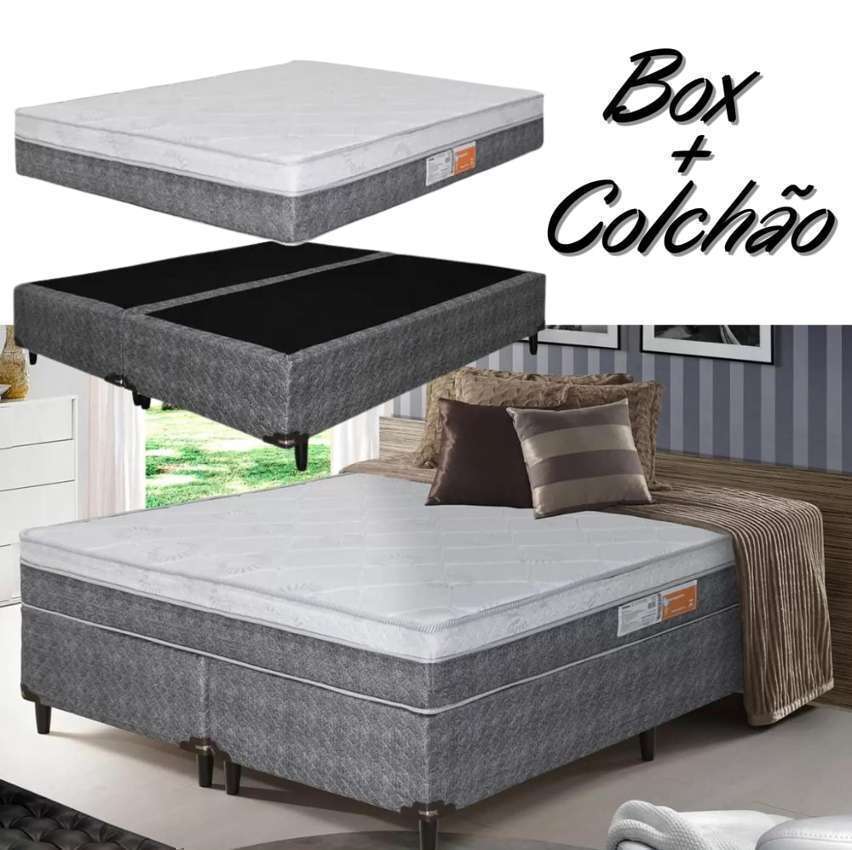 Cama Box Queen (Box + Colchão) Umaflex Molas - Ensacadas 66cm de Altura New Zurique Cama Box Queen (Box + Colchão) Umaflex Molas - Ensacadas 66cm de Altura New Zurique