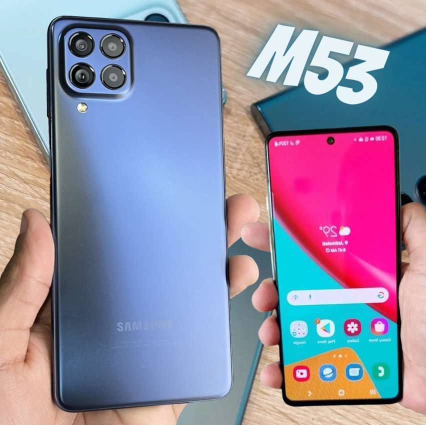 Smartphone Samsung Galaxy M53 5G, 128GB, 8GB RAM, Dual Chip, Tela Infinita de 6.7" - Azul Smartphone Samsung Galaxy M53 5G, 128GB, 8GB RAM, Dual Chip, Tela Infinita de 6.7" - Azul
