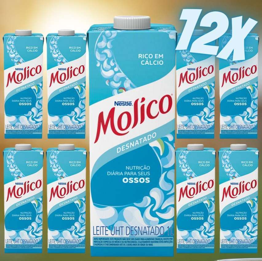 Kit Leite Desnatado Molico 1L 12 Unidades Kit Leite Desnatado Molico 1L 12 Unidades