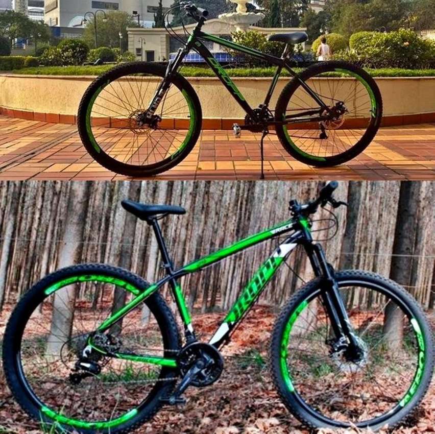 Bicicleta 29 Dropp Sport Aço 21 Marchas Freio a Disco - Preto+verde Bicicleta 29 Dropp Sport Aço 21 Marchas Freio a Disco - Preto+verde