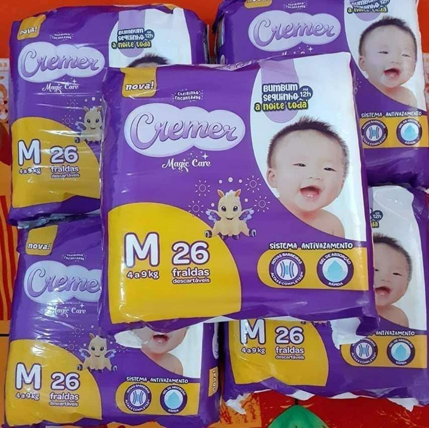 Fralda Cremer, Jumbo, M, 26 Unidades Fralda Cremer, Jumbo, M, 26 Unidades