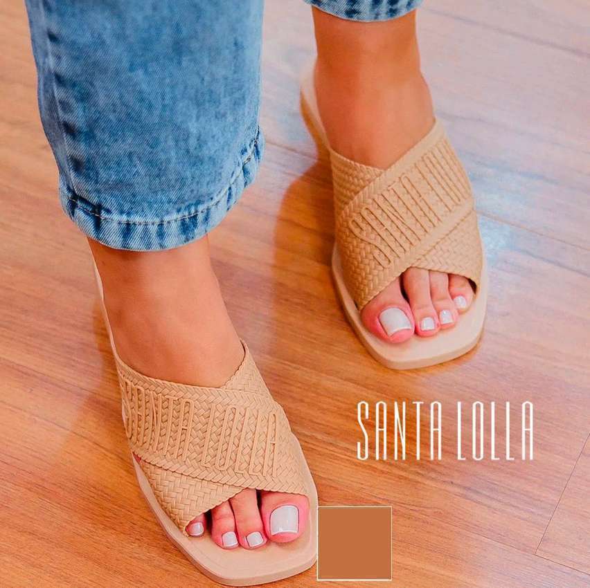 Chinelo Santa Lolla Flip Flop Tiras Cruzadas Feminino - Coral Chinelo Santa Lolla Flip Flop Tiras Cruzadas Feminino - Coral