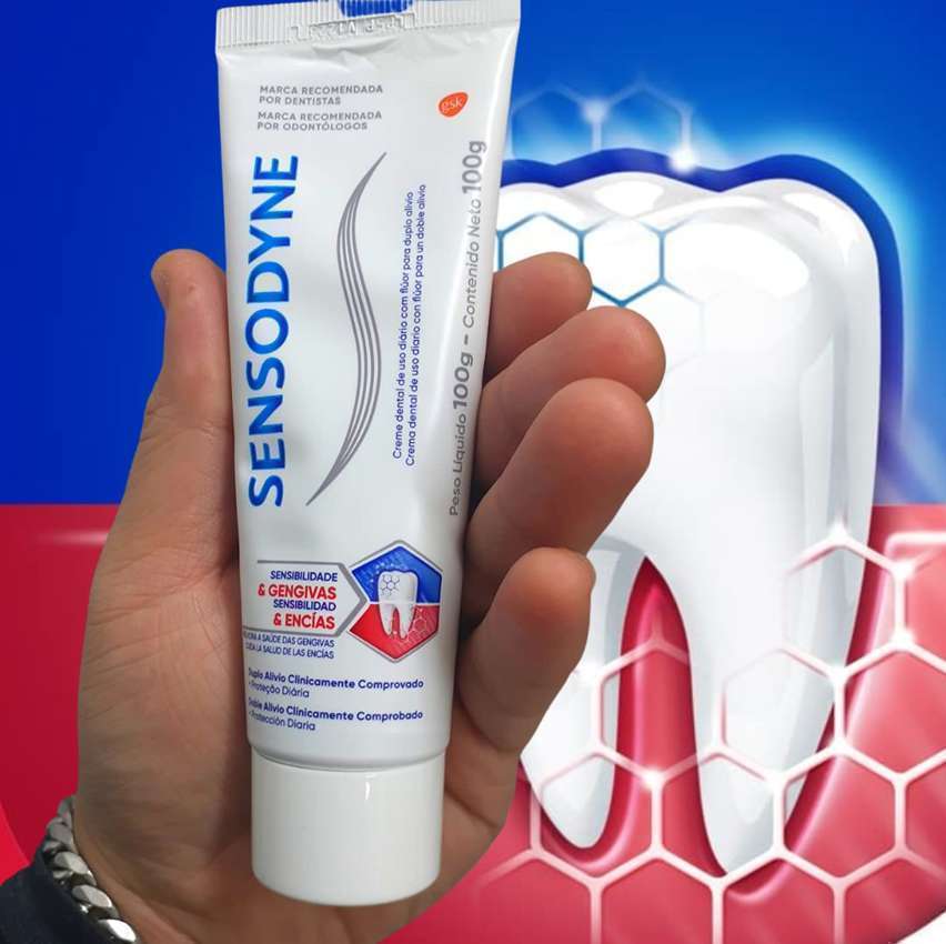 Creme Dental Sensibilidade & Gengivas para Dentes Sensíveis e Sangramentos na Gengiva, Sensodyne, 100g, Sensodyne, 100g Creme Dental Sensibilidade & Gengivas para Dentes Sensíveis e Sangramentos na Gengiva, Sensodyne, 100g, Sensodyne, 100g