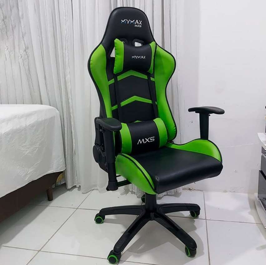 Cadeira Gamer MX5 Giratoria Preto e Verde, Mymax, 25.009176, Preto e Verde Cadeira Gamer MX5 Giratoria Preto e Verde, Mymax, 25.009176, Preto e Verde