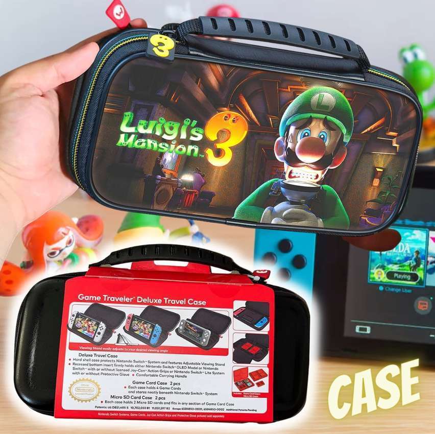 Estojo de transporte oficialmente licenciado para Nintendo Switch Luigi's Mansion 3 Lite - Estojo de jogo incluído Estojo de transporte oficialmente licenciado para Nintendo Switch Luigi's Mansion 3 Lite - Estojo de jogo incluído