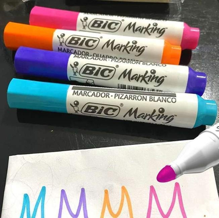 Pincel Marcador De Quadro Branco Bic Markingc/4 Cores Fashion 930094 Pincel Marcador De Quadro Branco Bic Markingc/4 Cores Fashion 930094