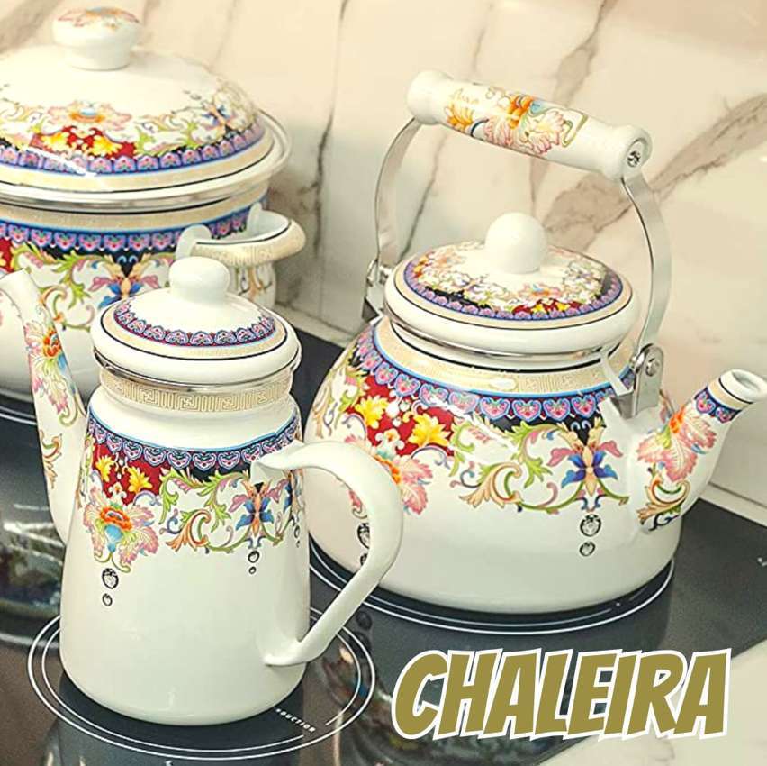 Chaleira Esmaltada 2.5 Litros Charm cor 2 S/Apito C/Indução Chaleira Esmaltada 2.5 Litros Charm cor 2 S/Apito C/Indução