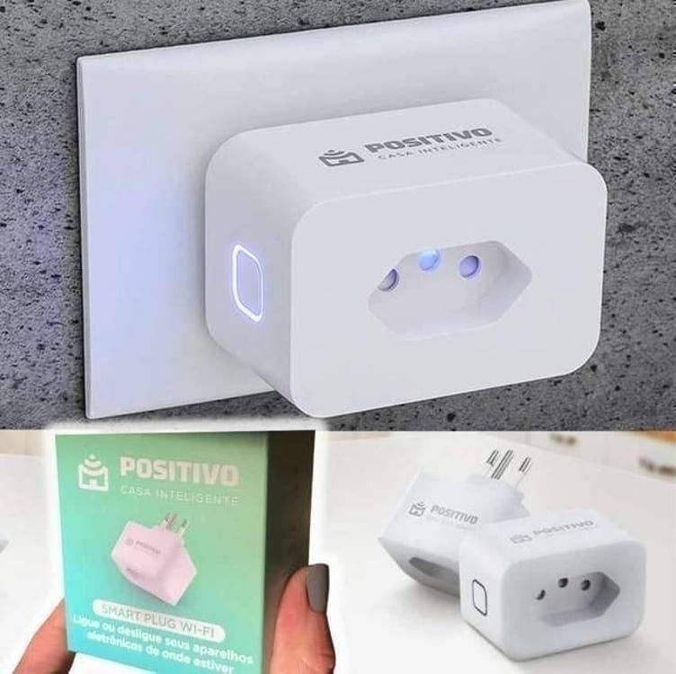 Smart Plug Wifi 10A Com Alexa Cor Branco Positivo Smart Plug Wifi 10A Com Alexa Cor Branco Positivo