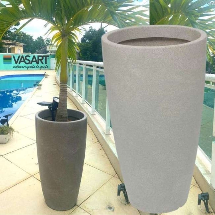Vasart Malta Vaso De Flores Cone, Granito Pedra, 43x76cm Vasart Malta Vaso De Flores Cone, Granito Pedra, 43x76cm