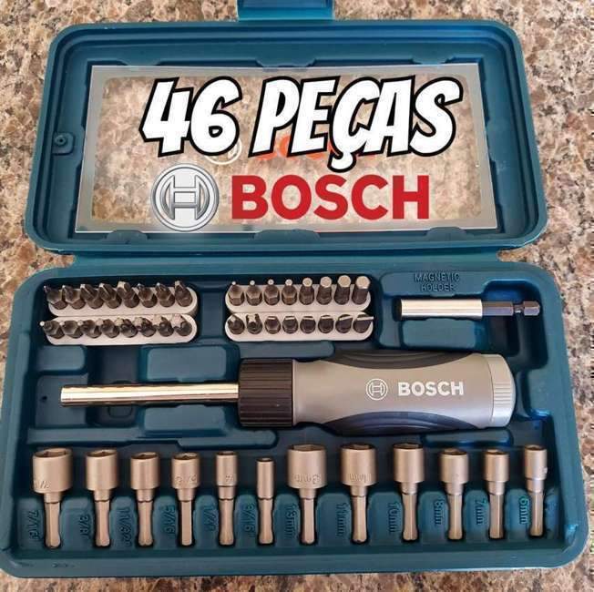 Bosch Kit De Pontas E Soquetes Para Parafusar Com 46 Peças Bosch Kit De Pontas E Soquetes Para Parafusar Com 46 Peças