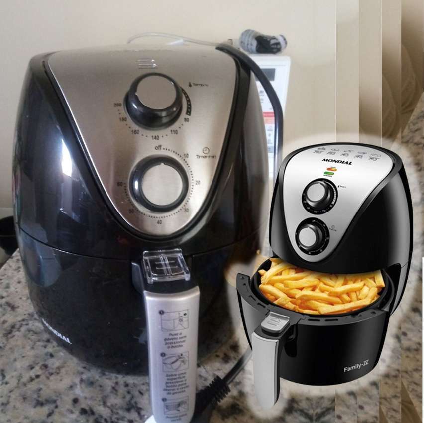Fritadeira Elétrica Sem Óleo Air Fryer Mondial AF-30 Family Inox IV 3,5l – Preta Fritadeira Elétrica Sem Óleo Air Fryer Mondial AF-30 Family Inox IV 3,5l – Preta