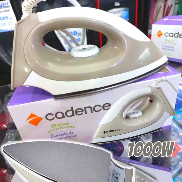 Ferro a Seco Cadence Petit 100, 1000W, Bege e Branco, 110V, IRO101 Ferro a Seco Cadence Petit 100, 1000W, Bege e Branco, 110V, IRO101