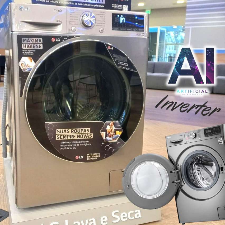 Lava E Seca Smart Lg 11kg Vc4 Cv5011ts4 Motor - Inverter Inteligência Artificial Aiddtm Lava E Seca Smart Lg 11kg Vc4 Cv5011ts4 Motor - Inverter Inteligência Artificial Aiddtm