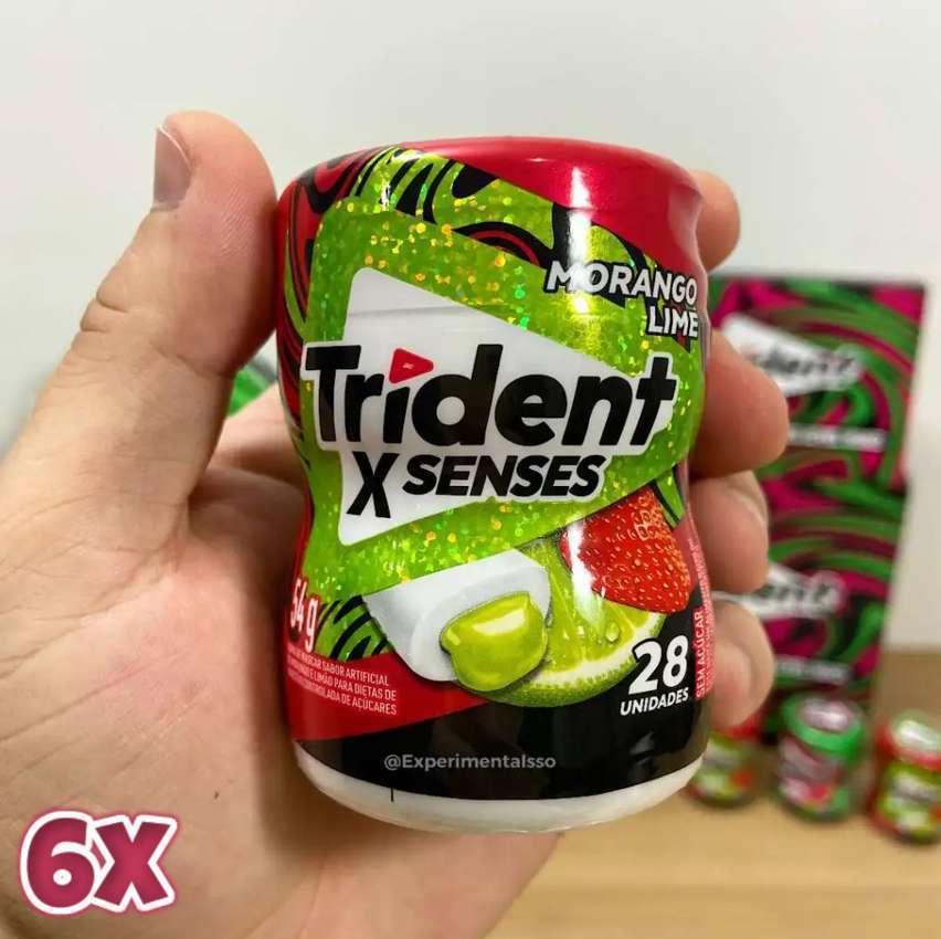 Chiclete Trident X Senses Melância Display de - 6 Garrafas com 28 Unidades 54g Chiclete Trident X Senses Melância Display de - 6 Garrafas com 28 Unidades 54g