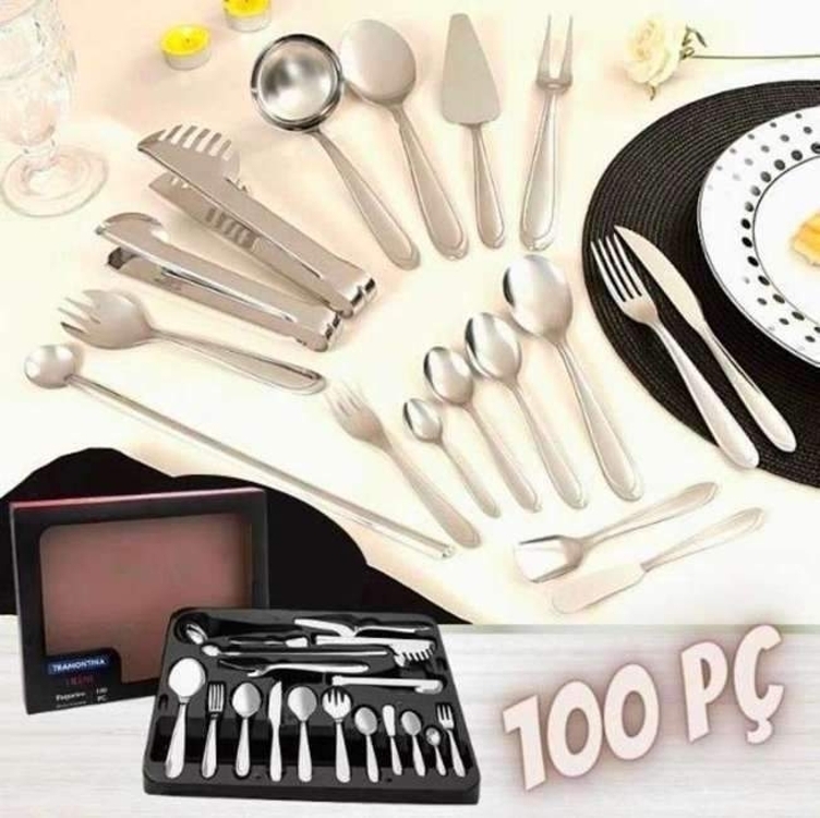 Faqueiro Tramontina Laguna Inox - 100 Peças Faqueiro Tramontina Laguna Inox - 100 Peças