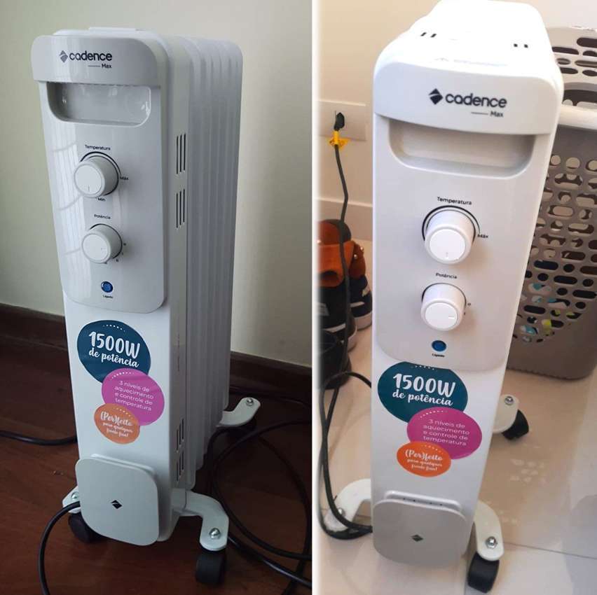 Aquecedor a Óleo Cadence, 1500W, 15m², Branco e Preto, 220V, AQC260 Aquecedor a Óleo Cadence, 1500W, 15m², Branco e Preto, 220V, AQC260