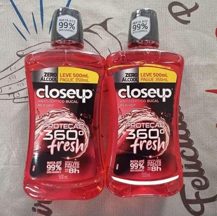 Enxaguante Bucal Antisséptico Zero Álcool Red Hot Closeup Proteção 360° Fresh Frasco Leve 500ml Pague 350ml, Close Up Enxaguante Bucal Antisséptico Zero Álcool Red Hot Closeup Proteção 360° Fresh Frasco Leve 500ml Pague 350ml, Close Up