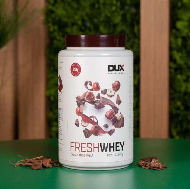 Dux Nutrition Fresh Whey Chocolate Belga E Avelã - Pote 900 G Dux Nutrition Fresh Whey Chocolate Belga E Avelã - Pote 900 G
