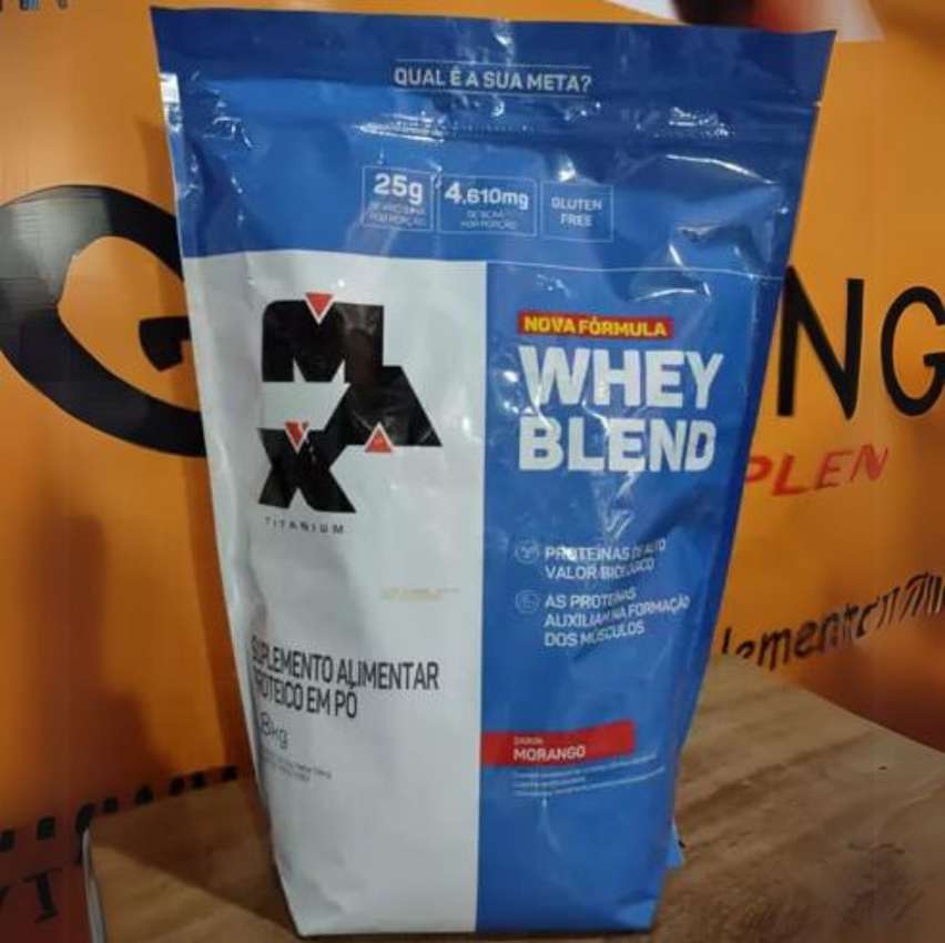 Whey Blend Morango 1,8kg Max Titanium Whey Blend Morango 1,8kg Max Titanium