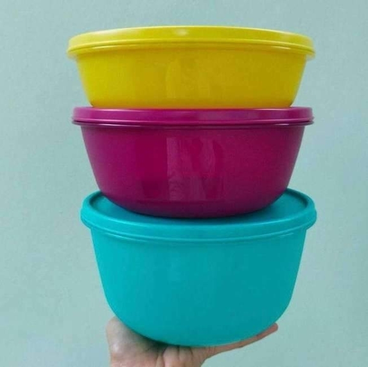 Conjunto de Tigelas de Plástico 3 Peças - Tupperware Visual Colors Conjunto de Tigelas de Plástico 3 Peças - Tupperware Visual Colors