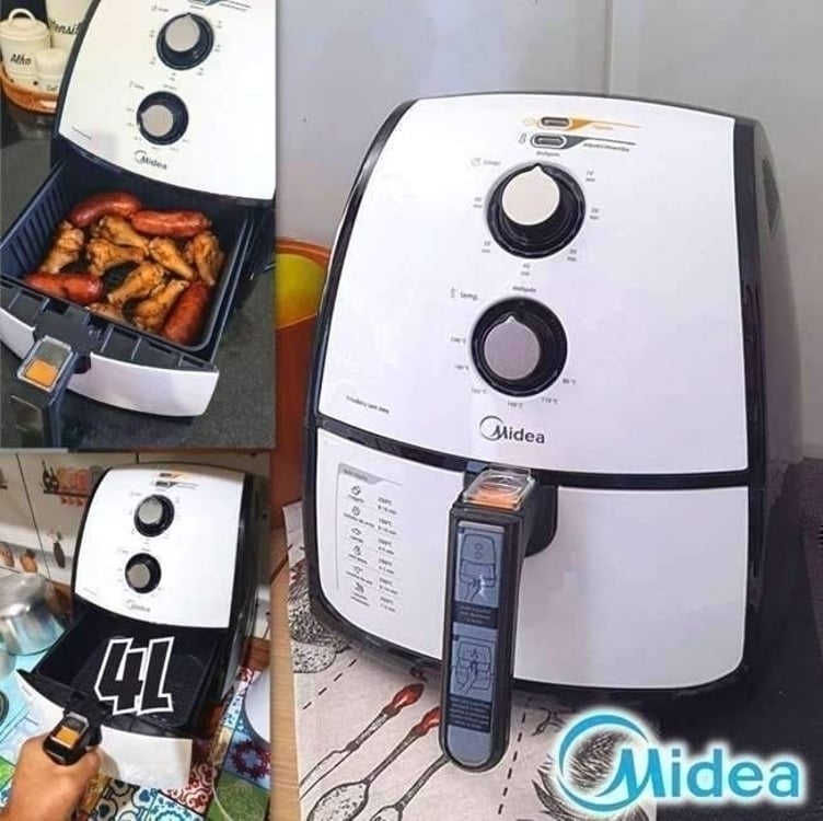 Fritadeira Airfryer Sem Óleo, 4L, Branco, 127V, Midea Fritadeira Airfryer Sem Óleo, 4L, Branco, 127V, Midea