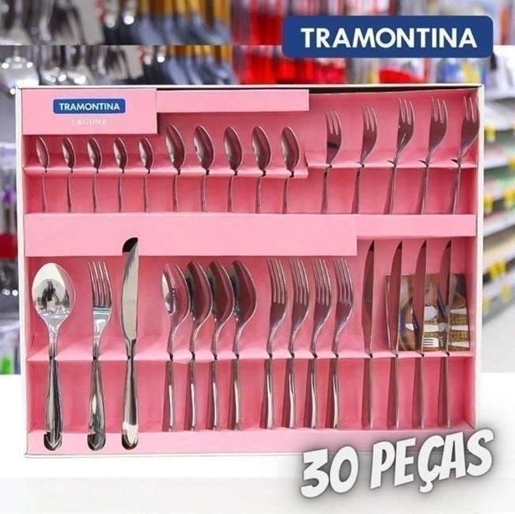 Faqueiro Tramontina Inox 30 Peças - Laguna Faqueiro Tramontina Inox 30 Peças - Laguna