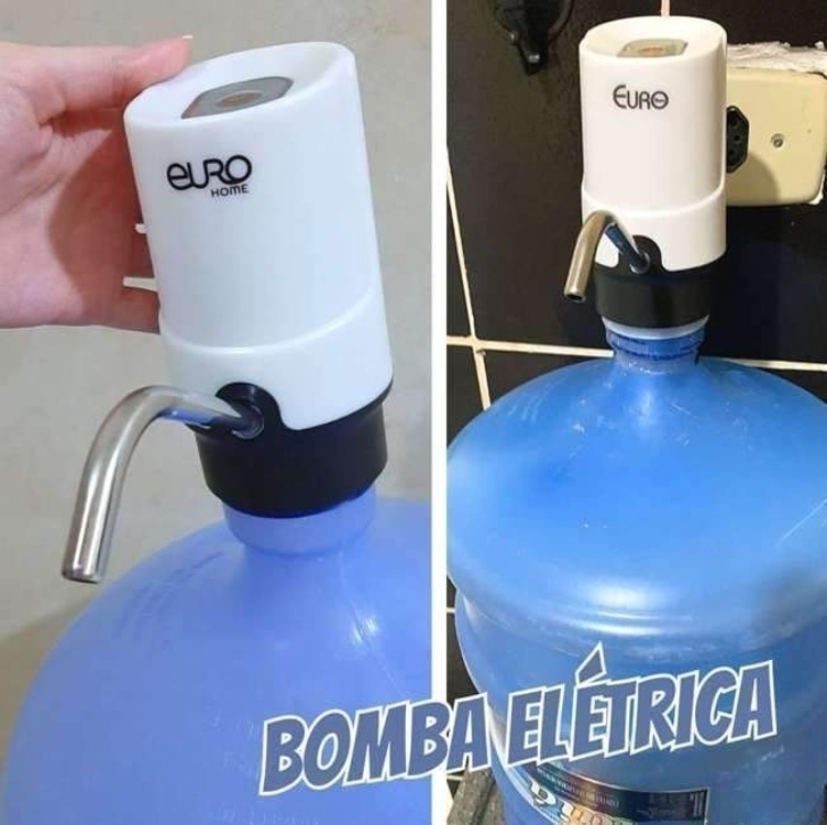 Bomba Elétrica Plus para Galão de Água, recarregável USB, Branca, BMB0679, Euro Home Bomba Elétrica Plus para Galão de Água, recarregável USB, Branca, BMB0679, Euro Home