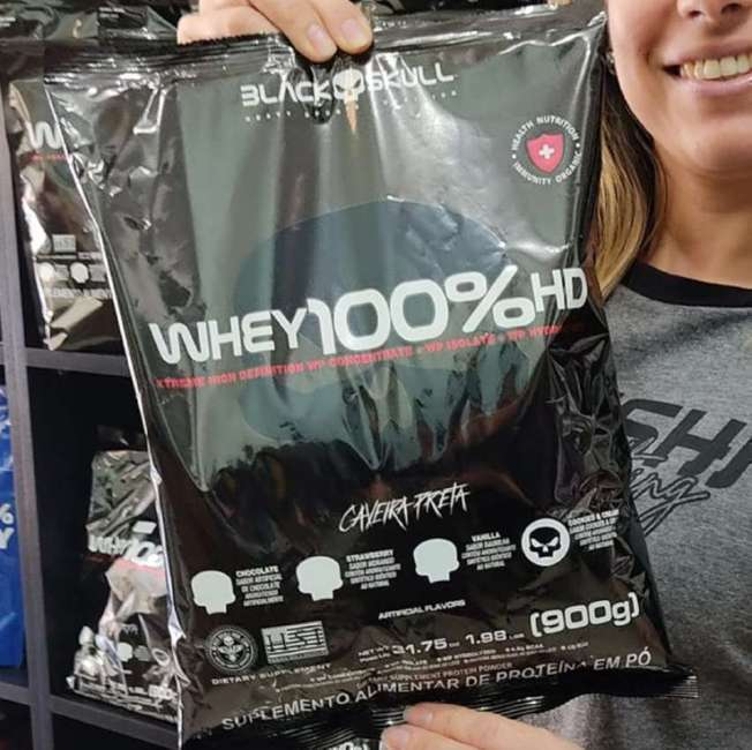 Whey 100% Hd - 900G Refil Cookies e Cream, Black Skull Whey 100% Hd - 900G Refil Cookies e Cream, Black Skull