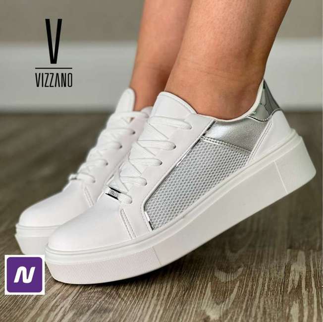 Tênis Vizzano Tela Lateral Feminino - Branco Tênis Vizzano Tela Lateral Feminino - Branco