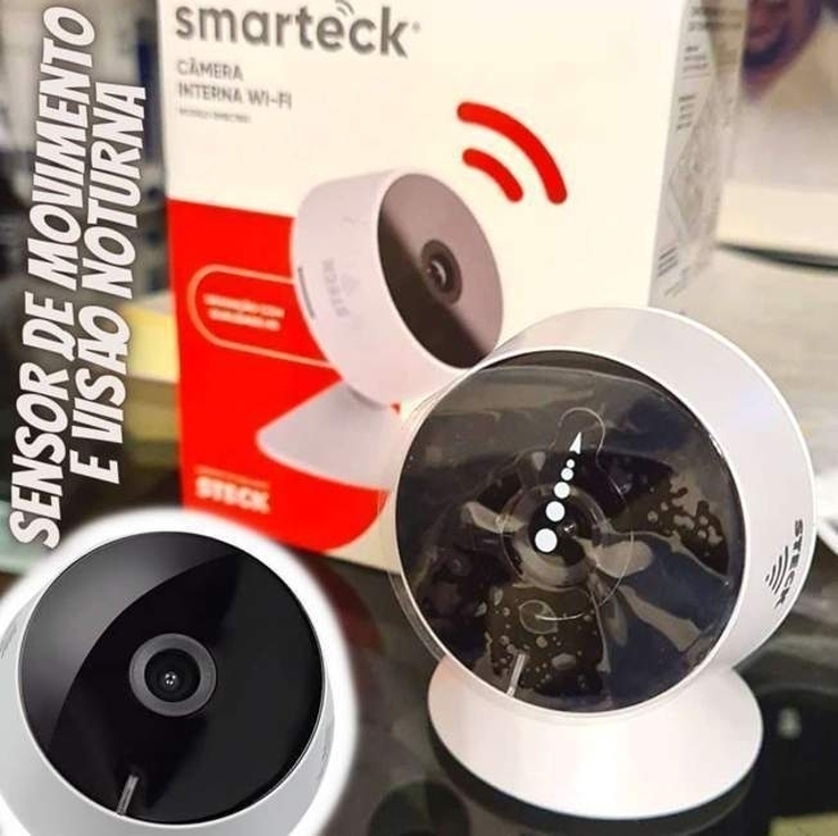 Câmera Segurança Interna 2mp Wifi Smarteck 100° 2,5w Steck Câmera Segurança Interna 2mp Wifi Smarteck 100° 2,5w Steck