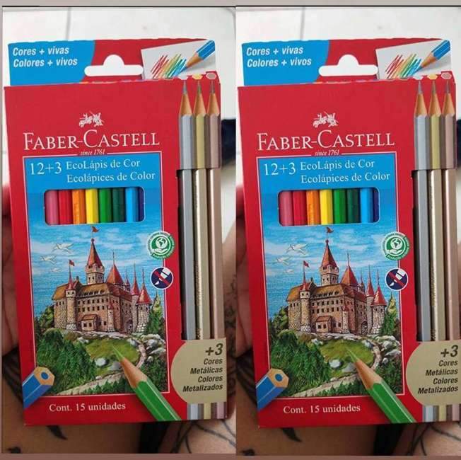 Lápis De Cor, Faber-castell, Sextavado, 12 Cores + 3 Metálicos, Modelo:120112+3met, Cor: Multicor Lápis De Cor, Faber-castell, Sextavado, 12 Cores + 3 Metálicos, Modelo:120112+3met, Cor: Multicor