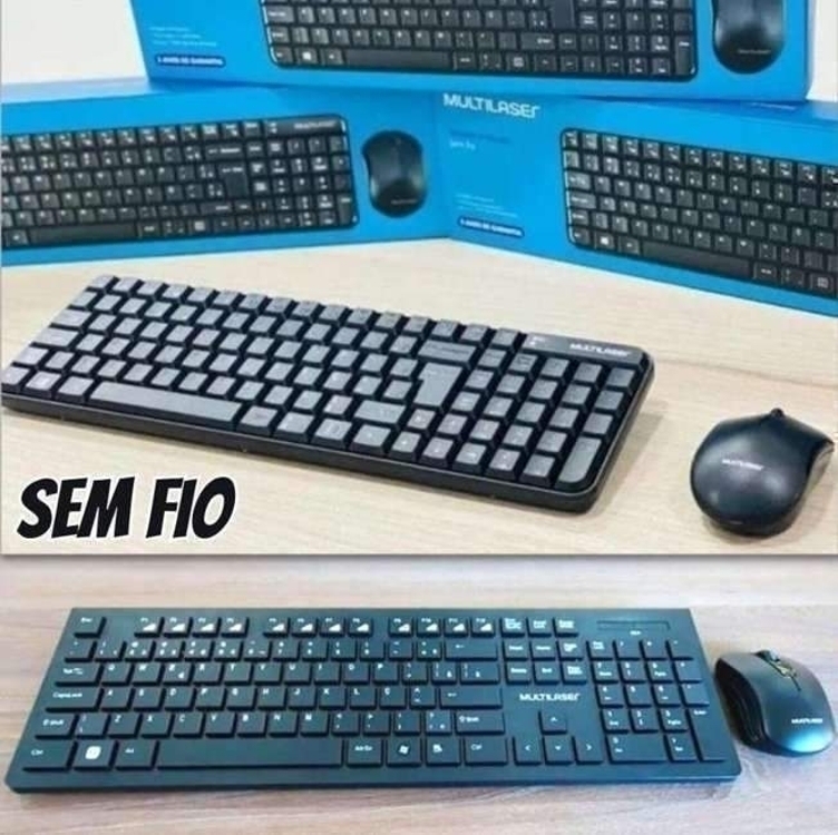 Kit Teclado e Mouse Sem Fio Multi Com Conexão USB - TC212 Kit Teclado e Mouse Sem Fio Multi Com Conexão USB - TC212