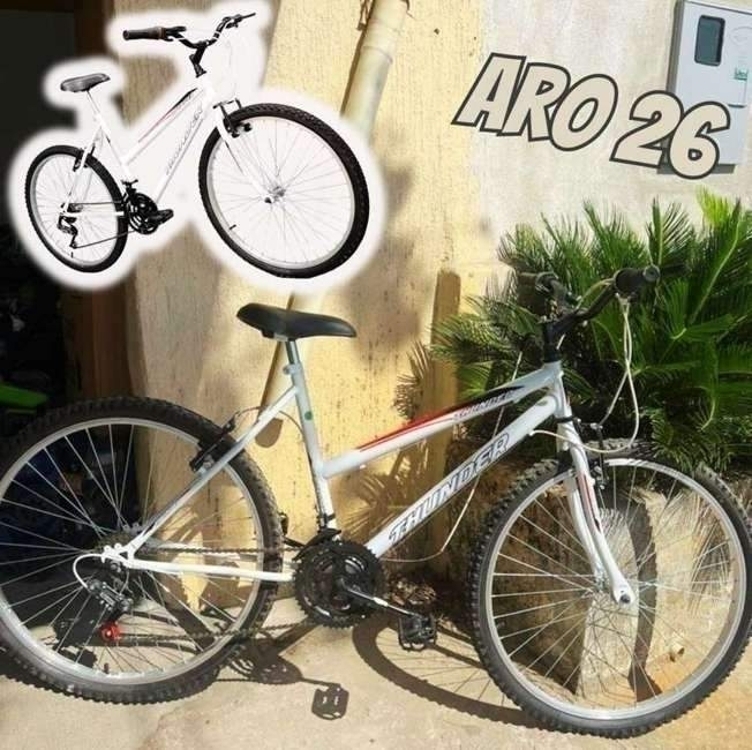 Bicicleta Aro 26 Thunder Branca 21v MTB Track Bikes Bicicleta Aro 26 Thunder Branca 21v MTB Track Bikes