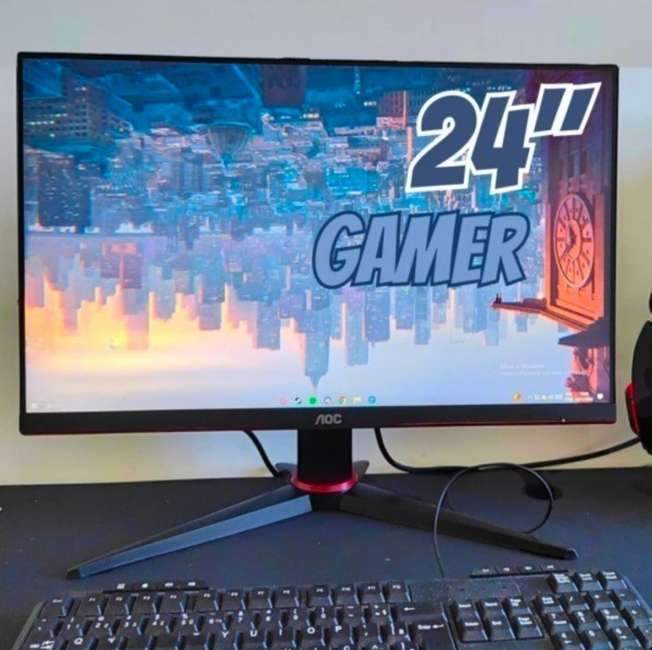 Monitor Gamer Speed 23,8'' 24g2he5 75hz Ips 1ms Wide Aoc Cor Preto/vermelho 110v/220v Monitor Gamer Speed 23,8'' 24g2he5 75hz Ips 1ms Wide Aoc Cor Preto/vermelho 110v/220v