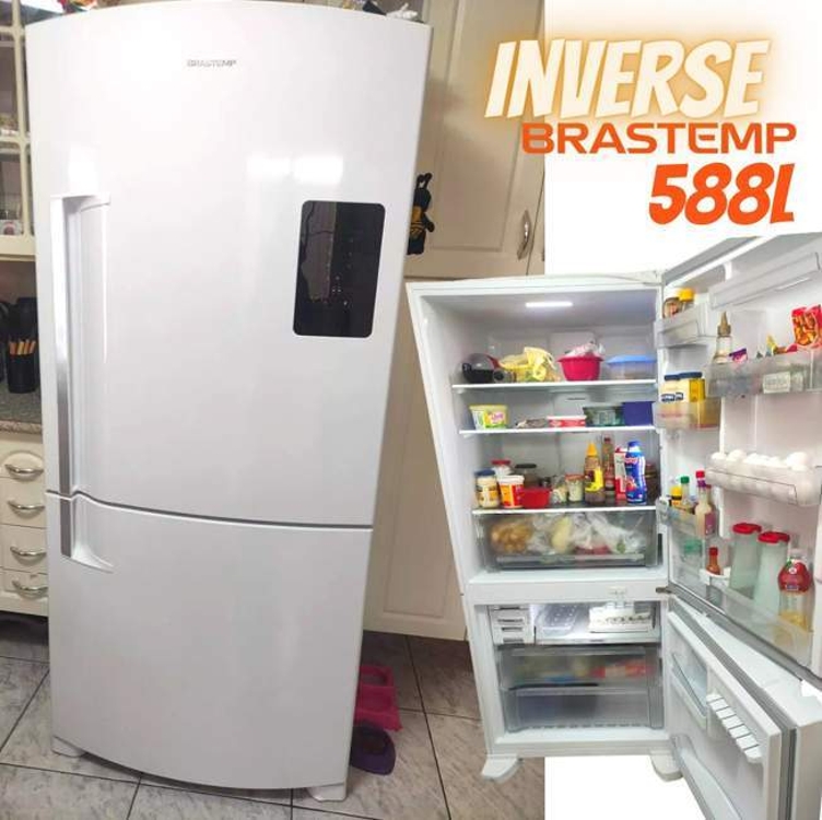 Geladeira Brastemp Frost Free Inverse 588 litros Branca com Smart Bar BRE85AB Geladeira Brastemp Frost Free Inverse 588 litros Branca com Smart Bar BRE85AB