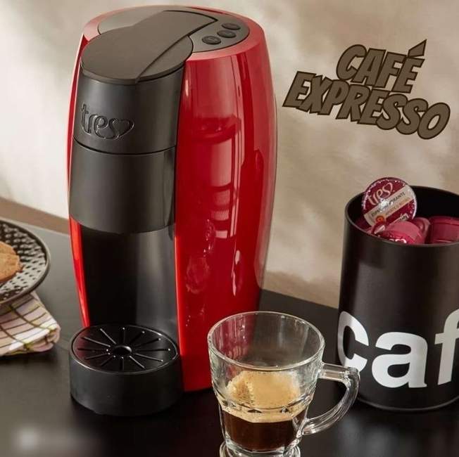 Cafeteira Espresso Lov Vermelha - Tres 3 Corações Cafeteira Espresso Lov Vermelha - Tres 3 Corações