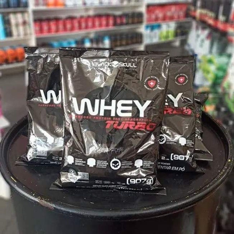 Whey Protein Concentrado Turbo Black Skull 907g - Refil Whey Protein Concentrado Turbo Black Skull 907g - Refil