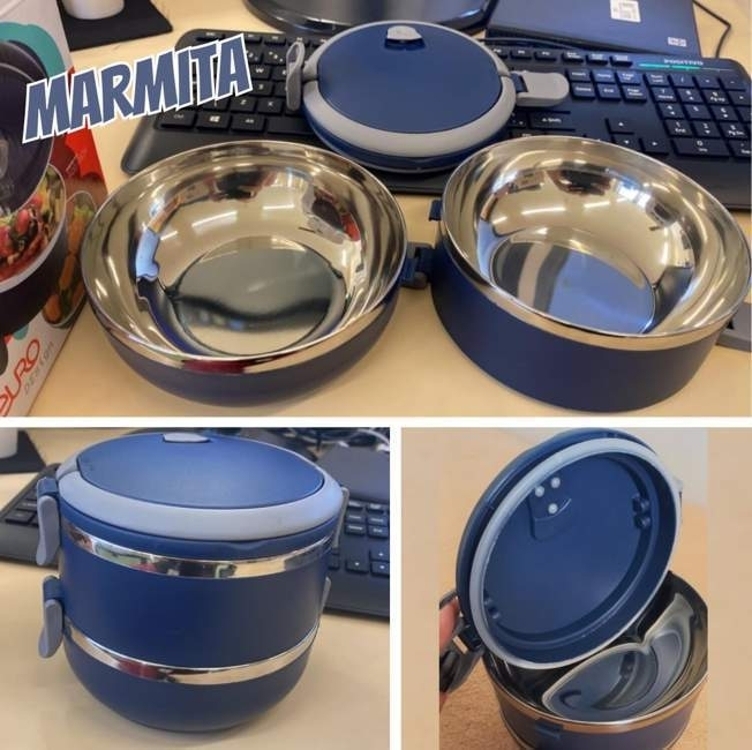 Marmita dupla Lunch Box Azul, LB1234-AZ , Euro Home Marmita dupla Lunch Box Azul, LB1234-AZ , Euro Home