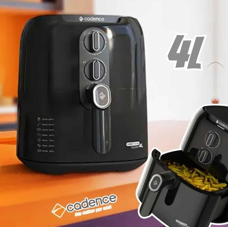 Fritadeira air fryer Cadence Frt580 CookFryer 4 litros preta 110v Fritadeira air fryer Cadence Frt580 CookFryer 4 litros preta 110v