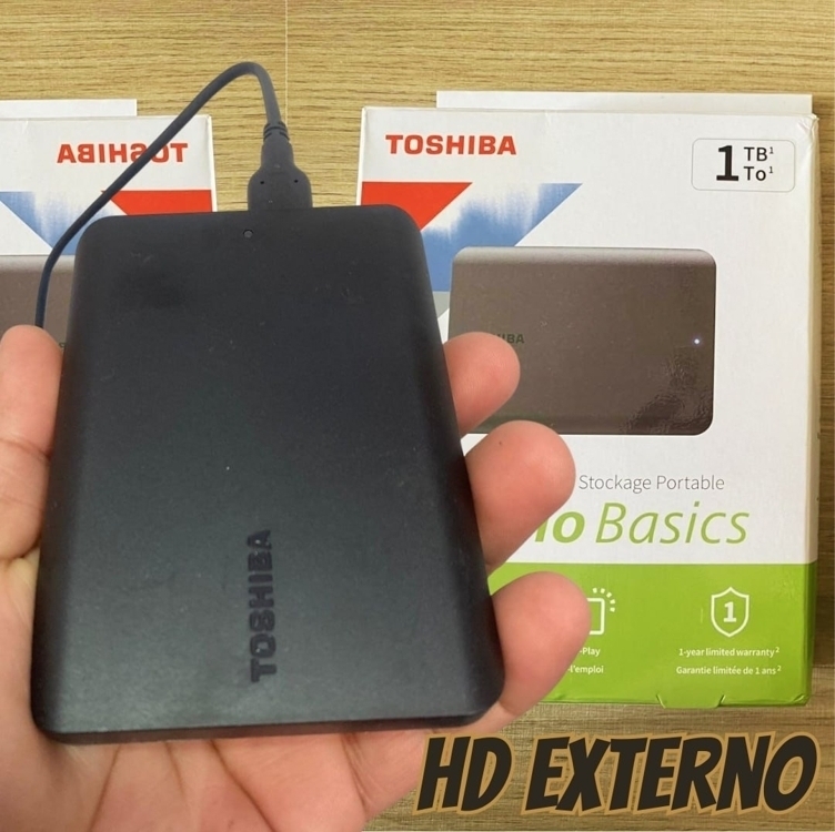 HD Externo Toshiba 1TB Canvio Basics Preto HDTB510XK3AA HD Externo Toshiba 1TB Canvio Basics Preto HDTB510XK3AA