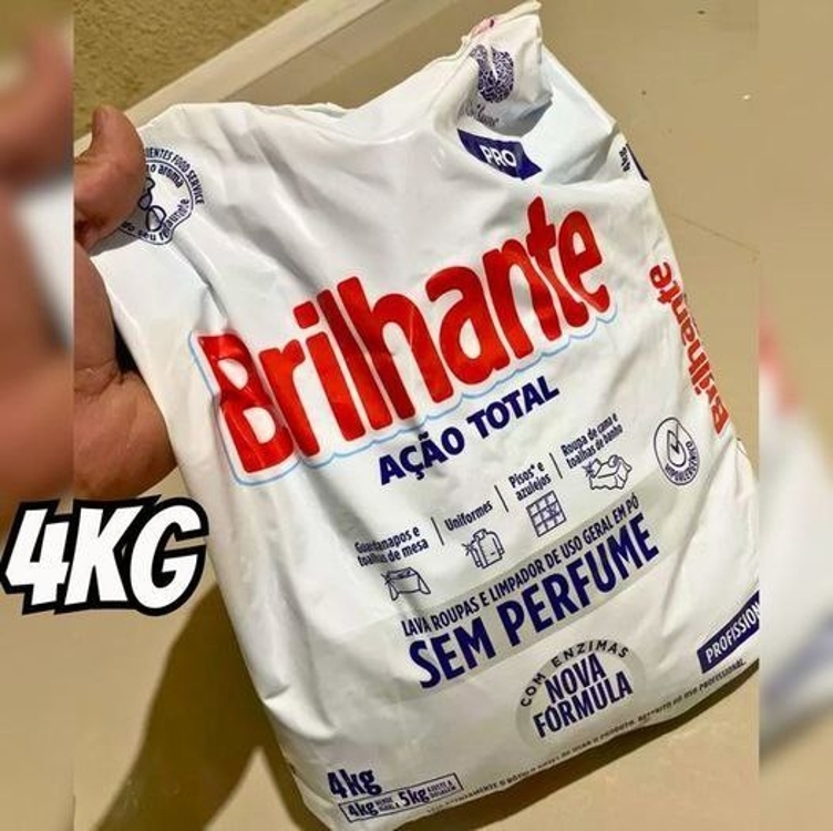 Detergente em Pó Brilhante Sem Perfume 4kg Detergente em Pó Brilhante Sem Perfume 4kg