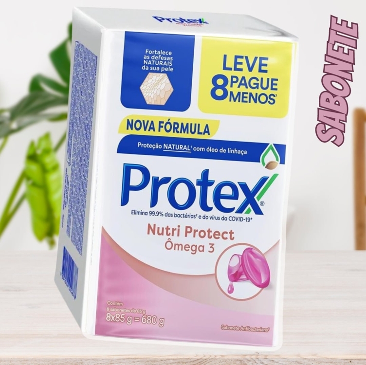 Sabonete em Barra Antibacteriano Protex Nutri Protect Ômega 3 8 un de 85g Promo Leve Mais Pague Menos Sabonete em Barra Antibacteriano Protex Nutri Protect Ômega 3 8 un de 85g Promo Leve Mais Pague Menos