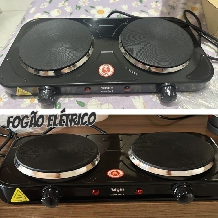 Fogão Elétrico Portátil Cooktop Elgin Double Cook 2 Bocas - 110V Fogão Elétrico Portátil Cooktop Elgin Double Cook 2 Bocas - 110V