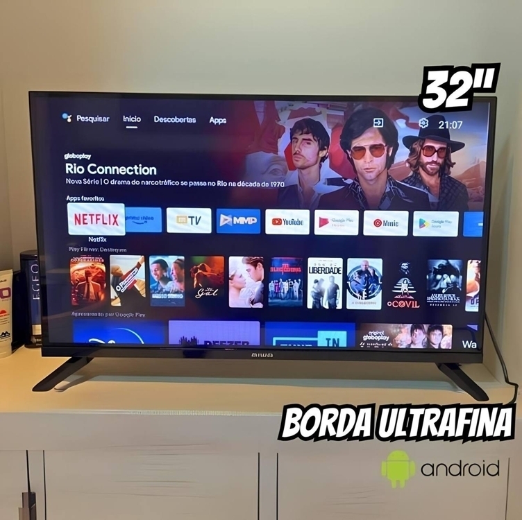 Smart TV 32” HD D-LED AIWA IPS Wi-Fi Bluetooth - Google Assistente 2 HDMI 2 USB Smart TV 32” HD D-LED AIWA IPS Wi-Fi Bluetooth - Google Assistente 2 HDMI 2 USB