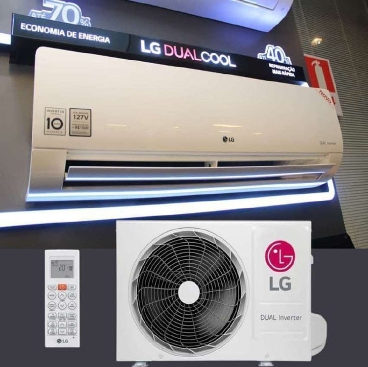 Ar Condicionado Split Hw Inverter R-32 LG Dual Compact 9000 Btus Só Frio Ar Condicionado Split Hw Inverter R-32 LG Dual Compact 9000 Btus Só Frio