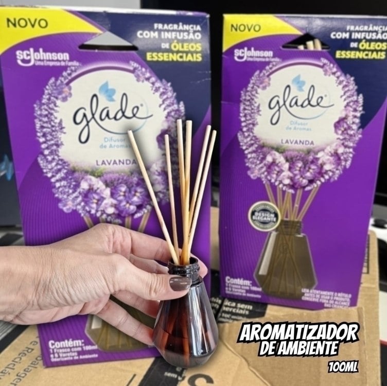 Glade Aromatizador de Ambiente, Difusor Aroma Lavanda, 100ml e 6 Varetas Glade Aromatizador de Ambiente, Difusor Aroma Lavanda, 100ml e 6 Varetas