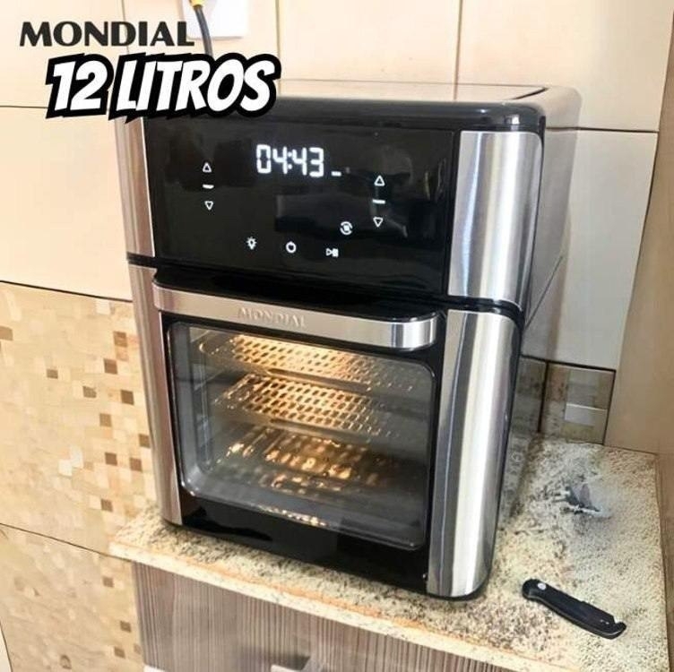 Mondial Fritadeira Air Fryer Forno Oven 12l, Preto/inox, 2000w, 110v - Afon-12l-bi