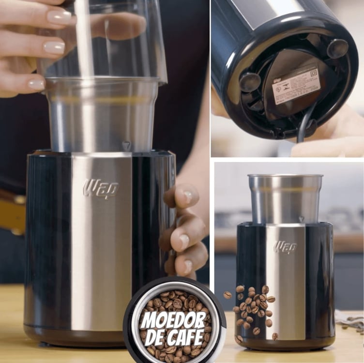 WAP Moedor de Café Elétrico AROMA WMC200 com 2 Lâminas em Aço Inox 200W 127V WAP Moedor de Café Elétrico AROMA WMC200 com 2 Lâminas em Aço Inox 200W 127V