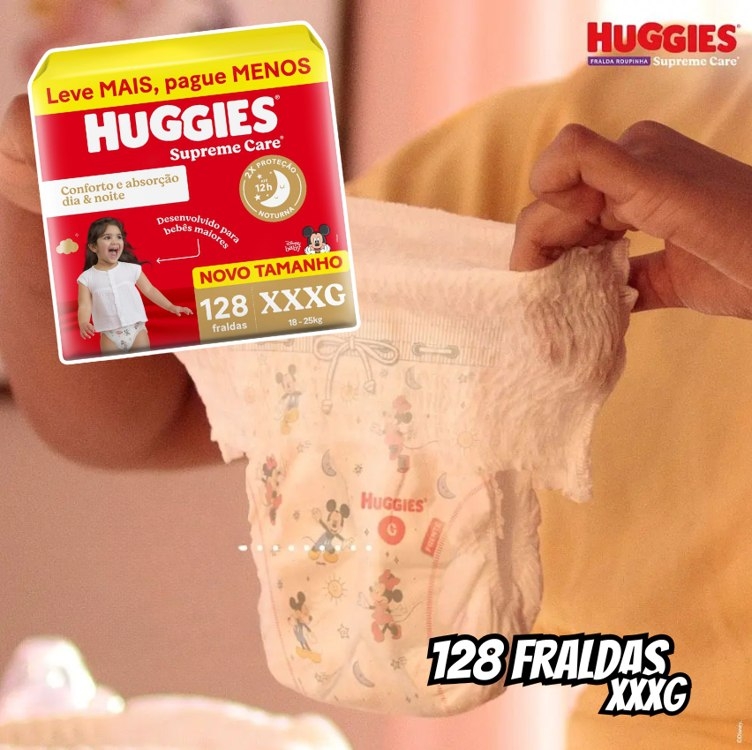 Huggies Fralda Supreme Care XXXG 128 Un Huggies Fralda Supreme Care XXXG 128 Un