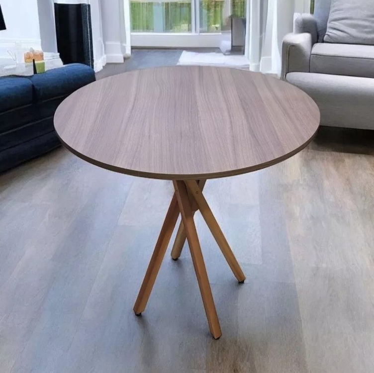 Mesa Jantar Redonda Madeira 80cm Estilo Industrial Mesa Jantar Redonda Madeira 80cm Estilo Industrial